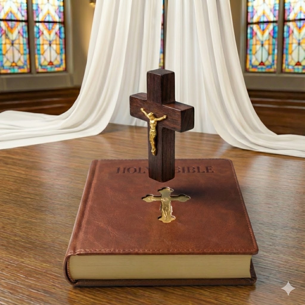 Bíblia Sagrada com Cruz Magnética